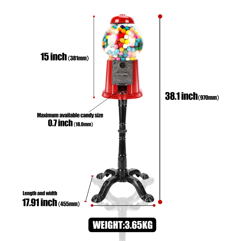 For 15 Inch Commercial Red Big - огляд і ціна Bubble Gum Machine