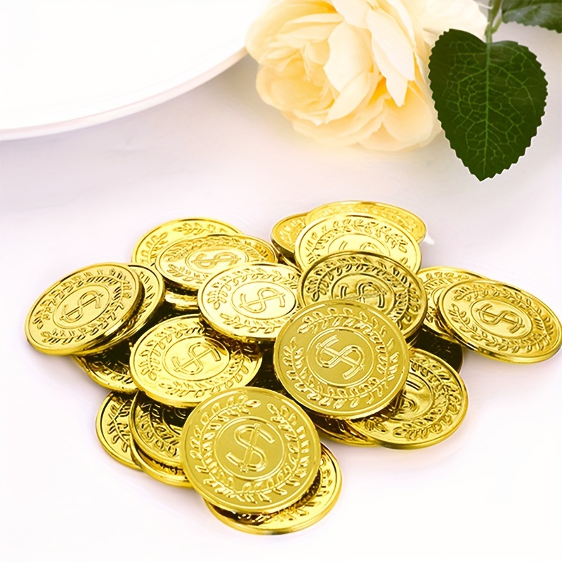 50pcs Golden Coins Plastic Pla - огляд і ціна Arcade Game Coin
