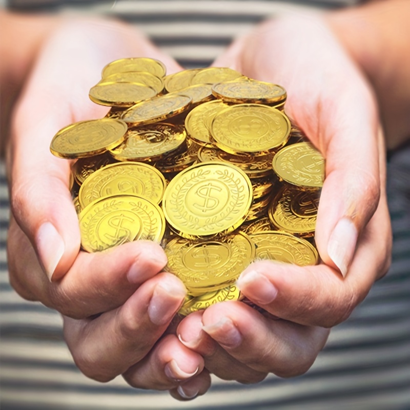 50pcs Golden Coins Plastic Pla - огляд і ціна Arcade Game Coin
