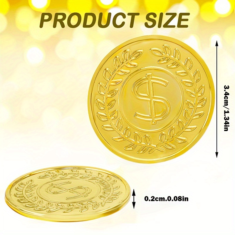 50pcs Golden Coins Plastic Pla - огляд і ціна Arcade Game Coin