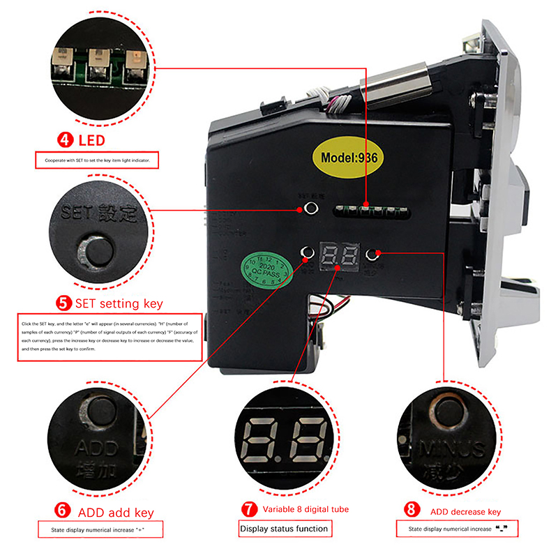 1Pc 616 Multi Coin Slot Accept - огляд і ціна Arcade Ticket Machine
